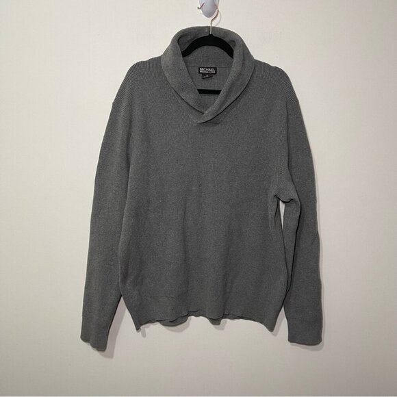 Michael by Michael Kors men's grey cowl neck long sleeve knit sweater in size XL - Picture 1 of 6
